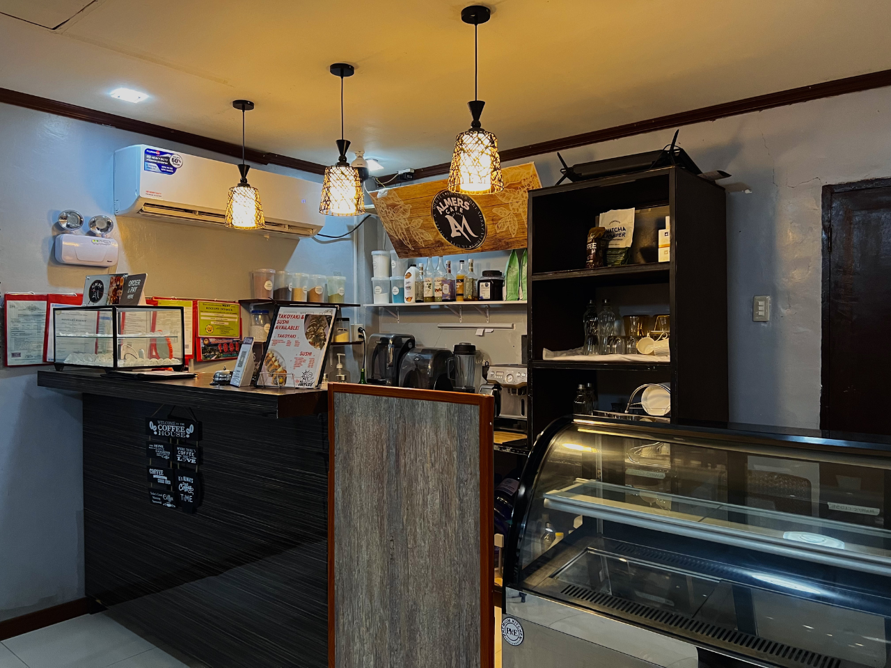 Counter and service area at Almers Cafe