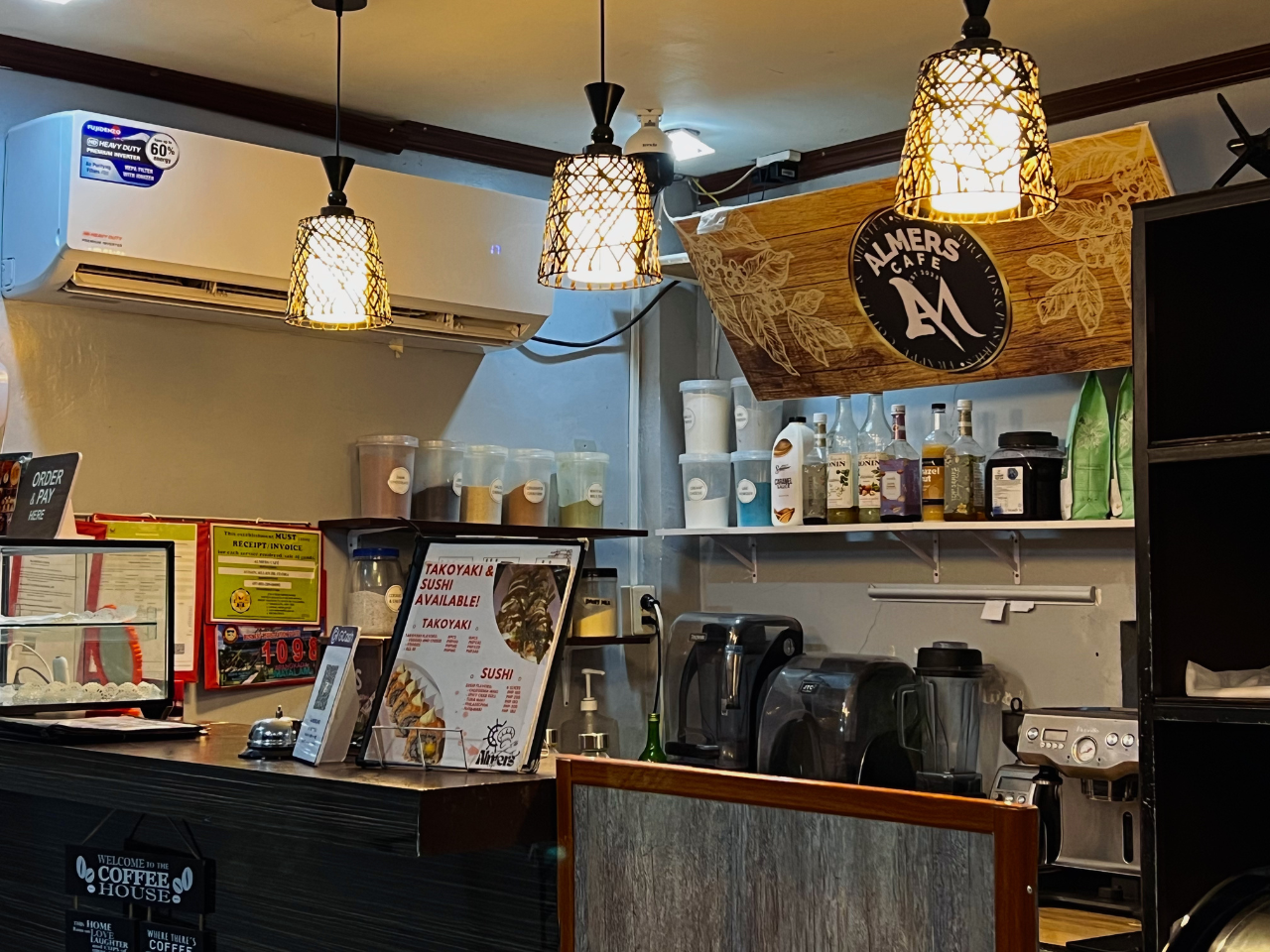Beverage station at Almers Cafe - refreshing drinks
